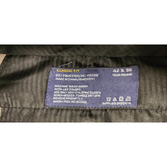 STAFFORD Mens Classic Fit Year Round Trouser Dress Pant Pleated Plaid 42x30 NWT - Picture 5 of 7